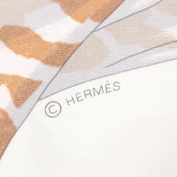 Hermes HERMES Carré 90 STORY Scarf Silk Women's White Brown Multicolor