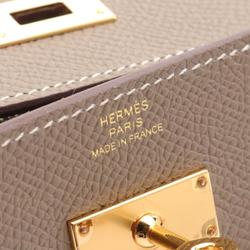 Hermes HERMES Kelly To Go Etoupe Shoulder Bag Epsom Leather Women's Brown