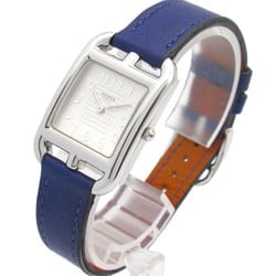 Hermes Cape God Watch Stainless Steel Leather Strap Women's Silver CC1.210