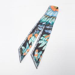 Hermes HERMES Twilly Brazil Scarf Silk Women's Black Multicolor