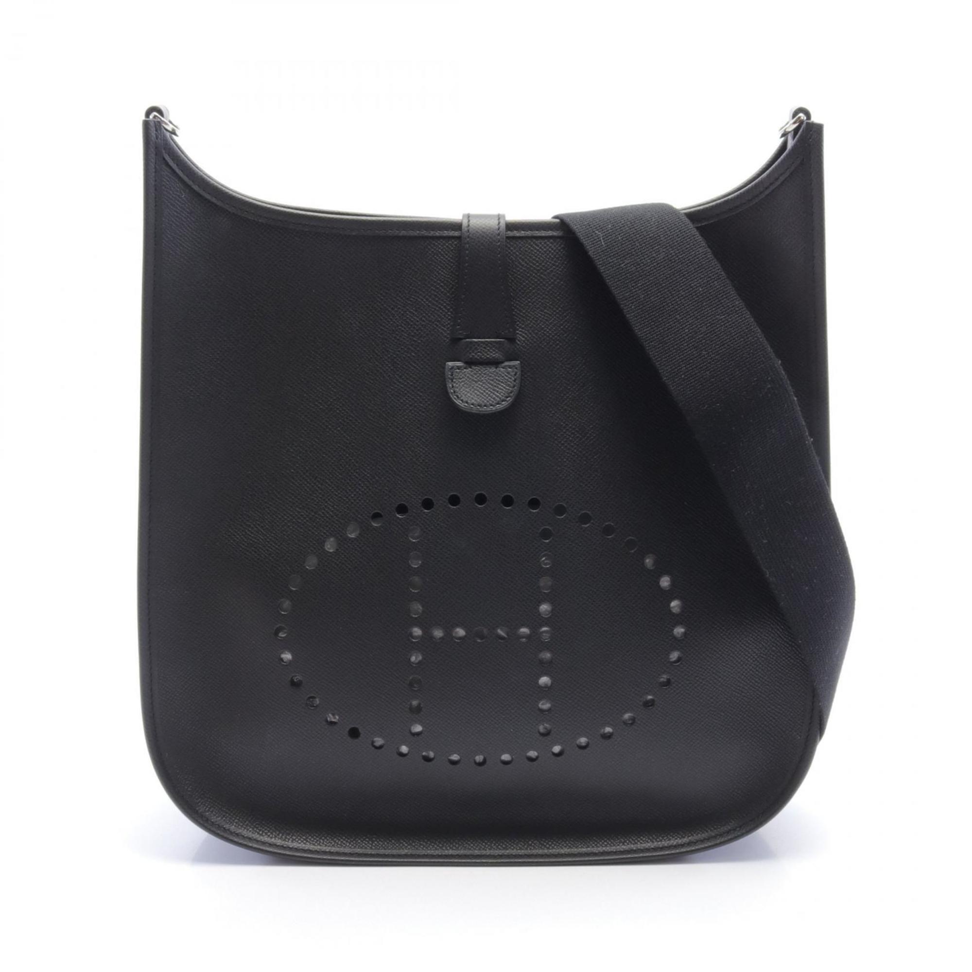 Hermes HERMES Evelyn 1 Anne GM Shoulder Bag Epsom Leather Women's Black