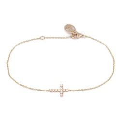 Cartier Diamond Cross Bracelet, K18PG (Pink Gold), Diamond, Women's, Clear