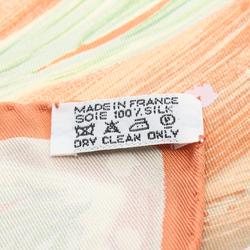 Hermes HERMES Carré 90 FEUX DU CIEL Scarf Silk Women's Orange Multicolor