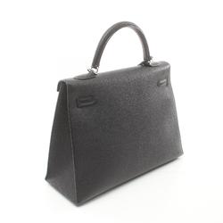 Hermes Kelly 32 Handbag Bag Chevre Women's Black