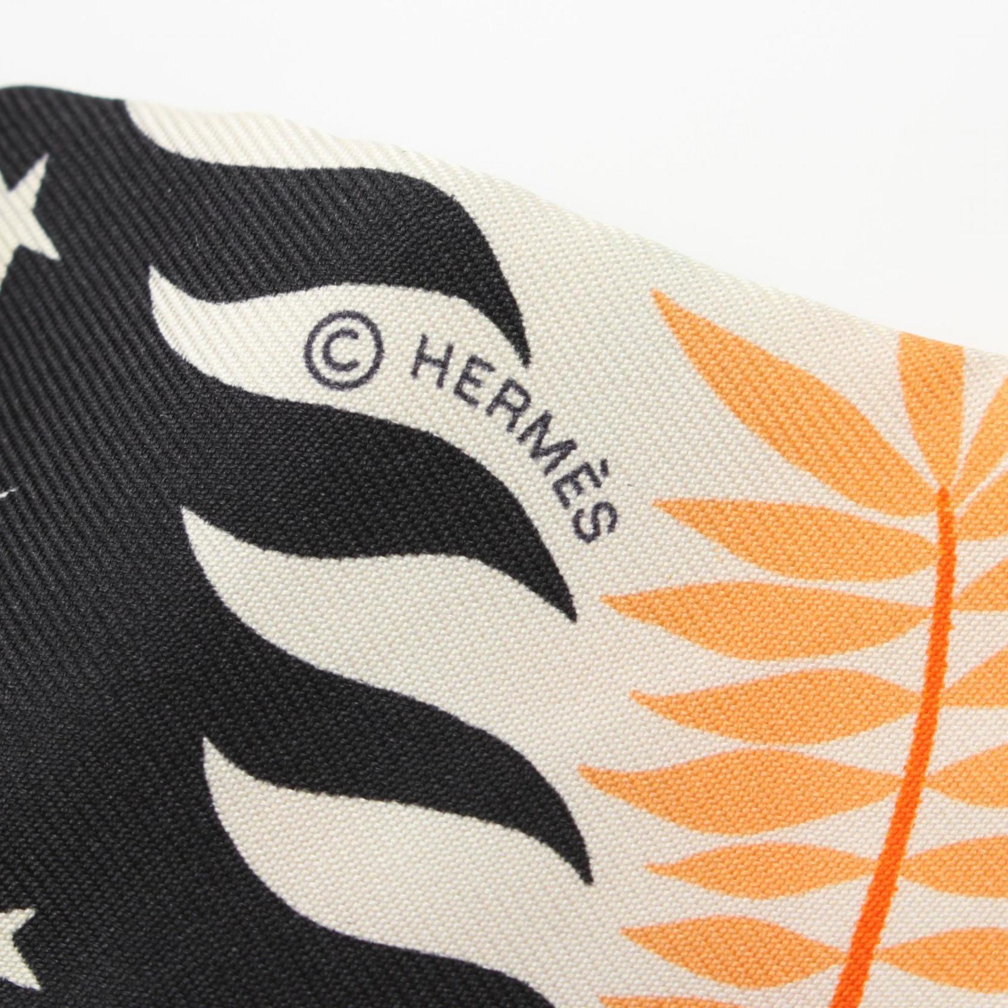 Hermes HERMES Twilly LE CHARME D ORPHEE BA Scarf Silk Women's Orange Navy Multicolor