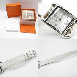 Hermes Cape Cod Double Tour Wristwatch Stainless Steel Leather Women's White Shell CC1.210a