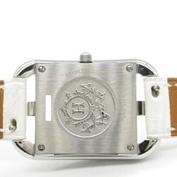 Hermes Cape Cod Double Tour Wristwatch Stainless Steel Leather Women's White Shell CC1.210a