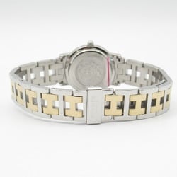 Hermes Clipper Watch GP (Gold Plated) Stainless Steel Ladies White CL4.220