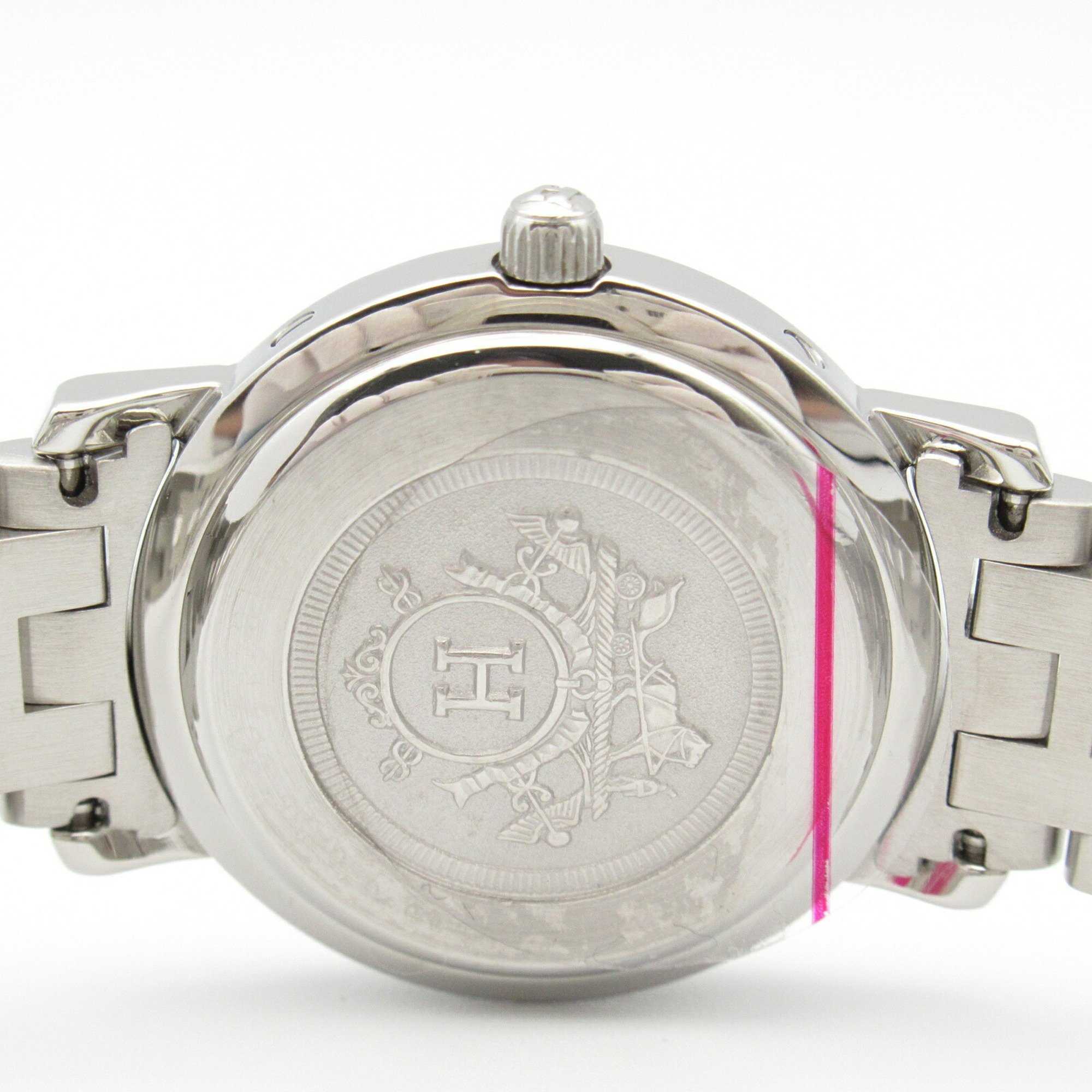 Hermes Clipper Watch GP (Gold Plated) Stainless Steel Ladies White CL4.220