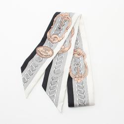 Hermes HERMES Twilly BRIDE DE COUR Scarf Silk Women's Grey White Black