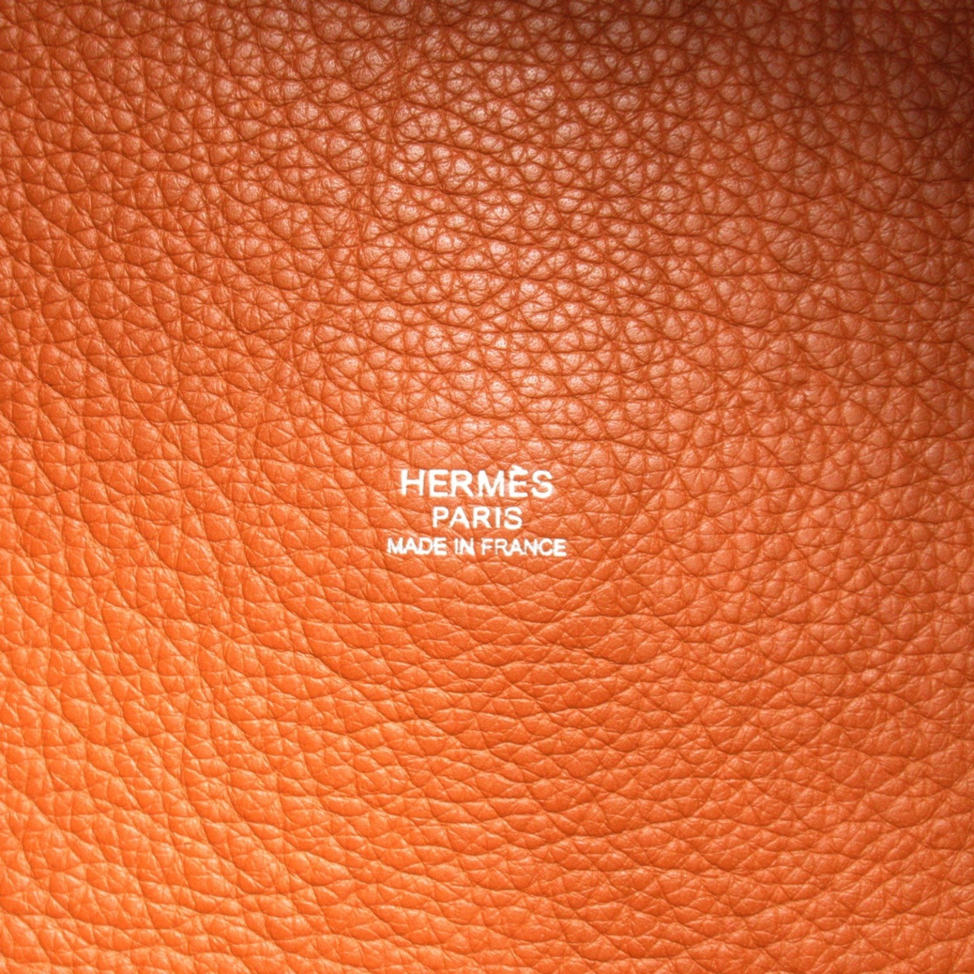 Hermes HERMES Picotin Lock GM Gold Bag Leather Taurillon Clemence Women's Brown