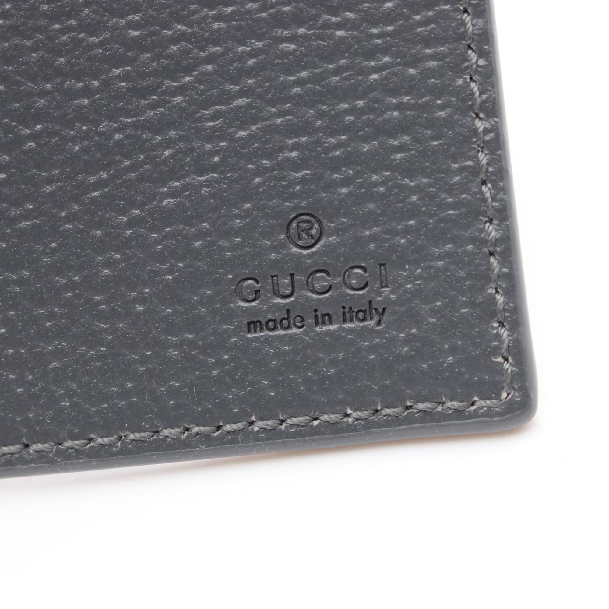 GUCCI GG Supreme Business Card Holder/Card Case Coated Canvas Men's Grey 795229FACQC1048