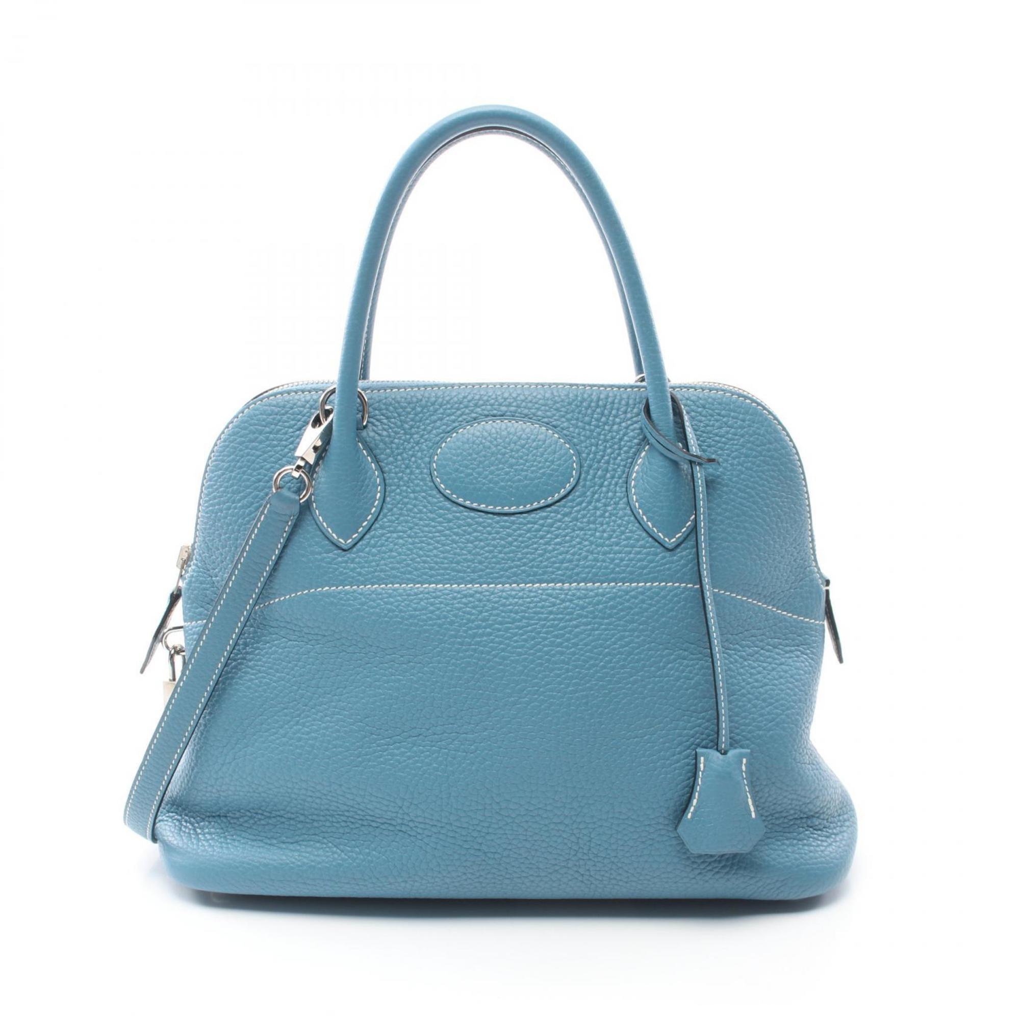 Hermes HERMES Bolide 31 Handbag Bag Taurillon Clemence Women's Blue