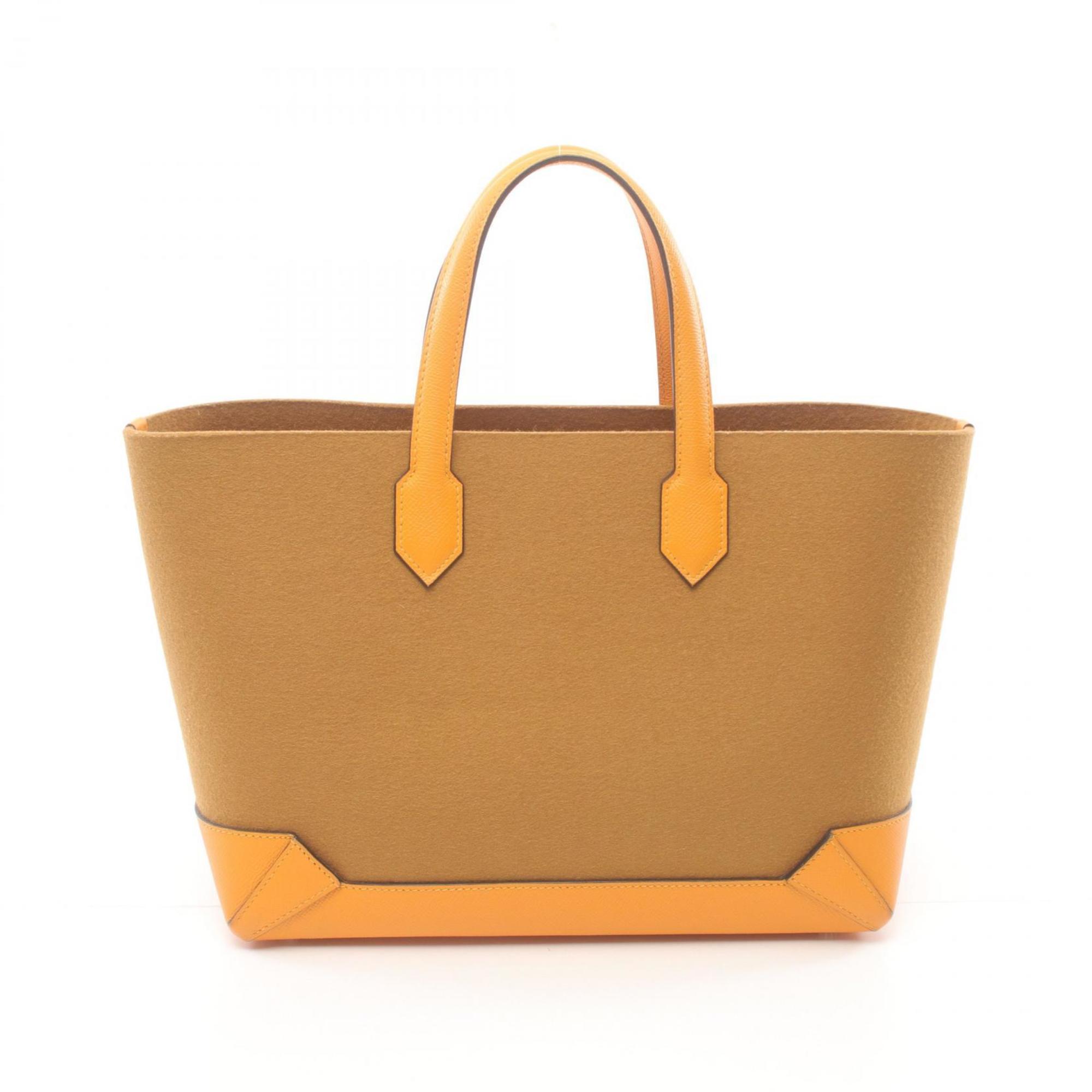 Hermes HERMES Maxi Box 30 Tote Bag Felt Epsom Women's Brown Orange