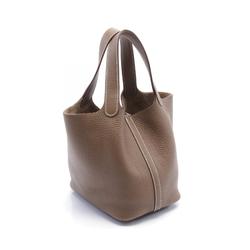 Hermes HERMES Picotin Lock PM Etoupe Handbag Bag Taurillon Clemence Women's Brown