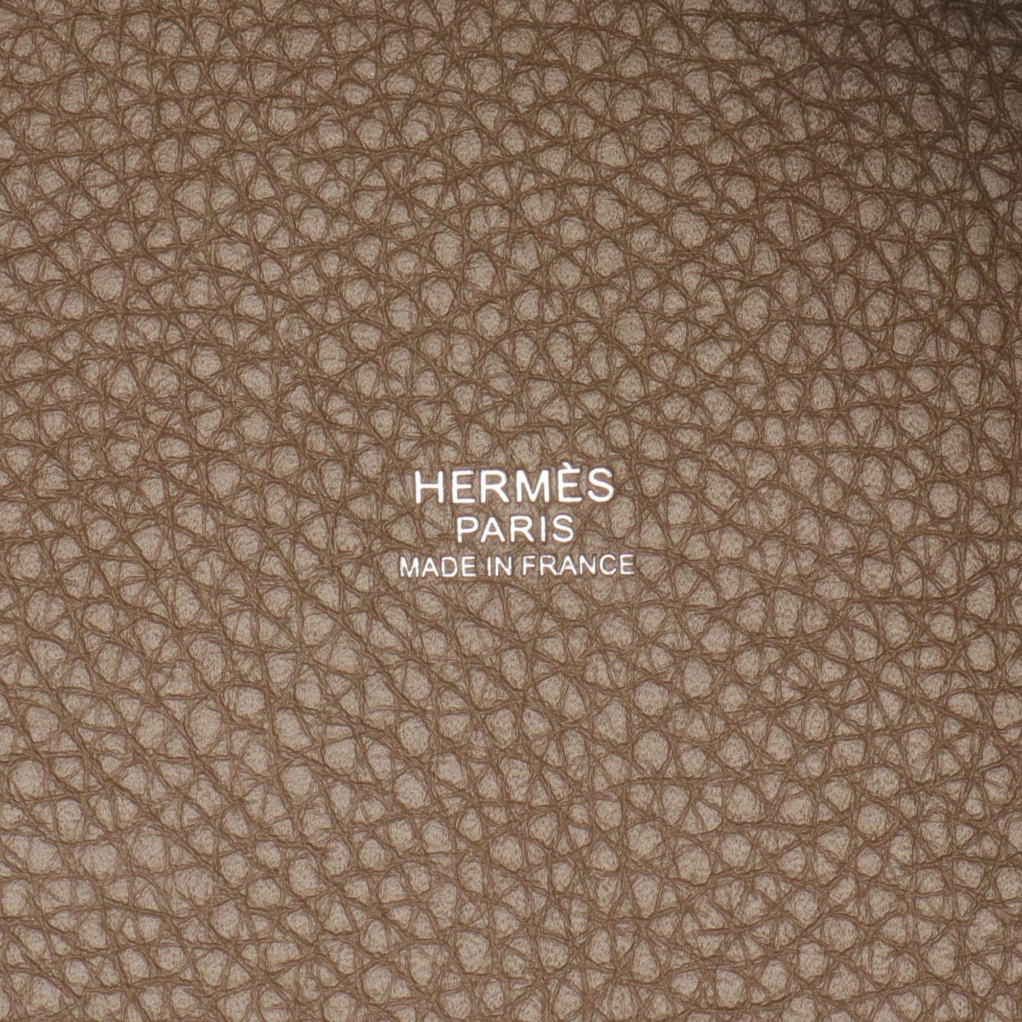 Hermes HERMES Picotin Lock PM Etoupe Handbag Bag Taurillon Clemence Women's Brown