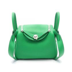 Hermes Lindy Shoulder Bag, Taurillon Clemence, Women's, Green