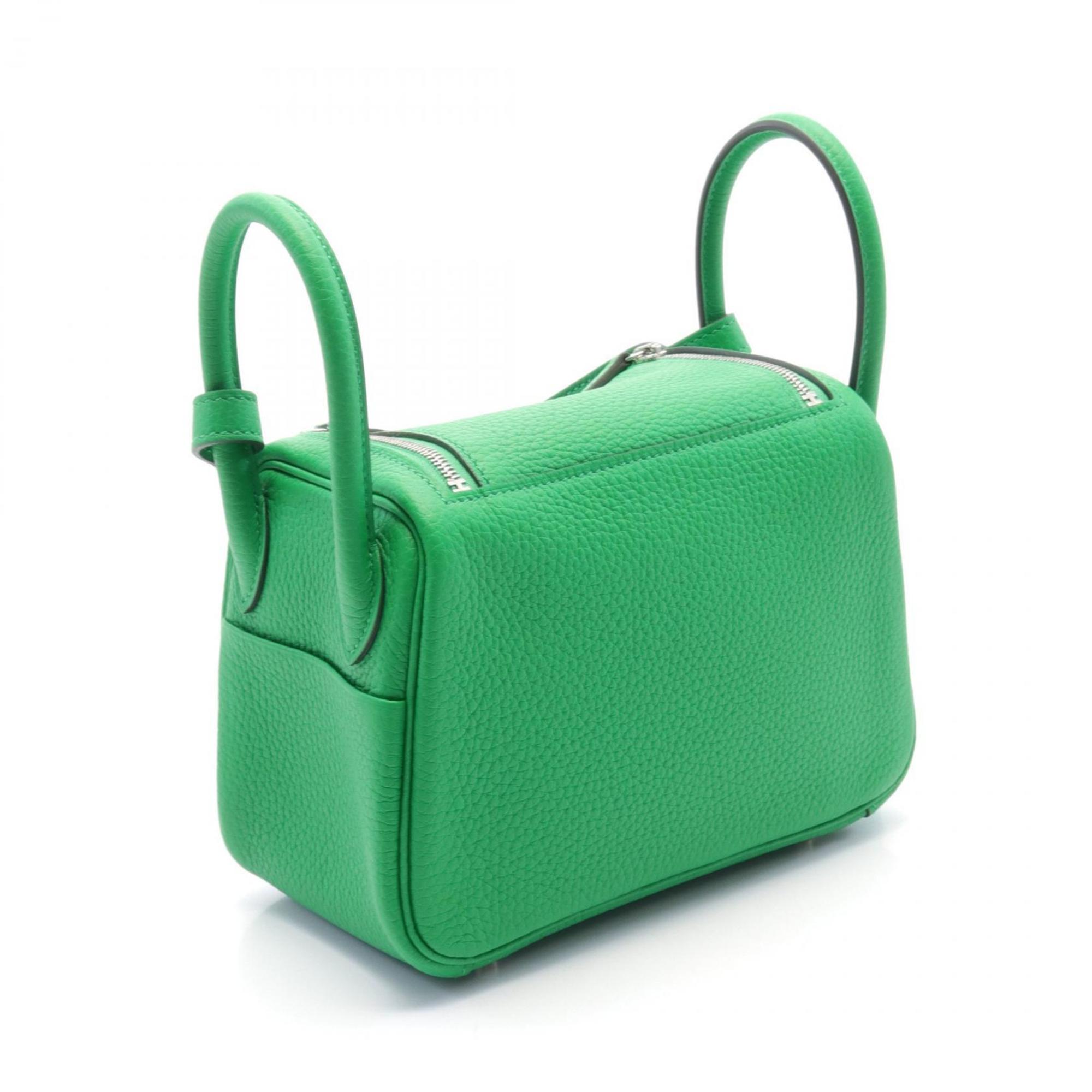 Hermes Lindy Shoulder Bag, Taurillon Clemence, Women's, Green