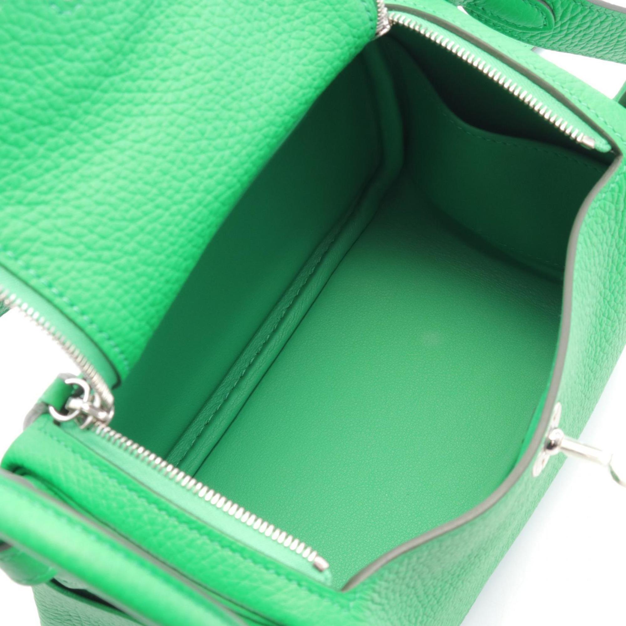 Hermes Lindy Shoulder Bag, Taurillon Clemence, Women's, Green