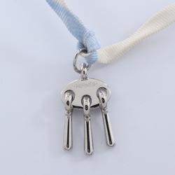 Hermes HERMES Tourbillon Necklace Stainless Steel Silk Women's Blue Multicolor