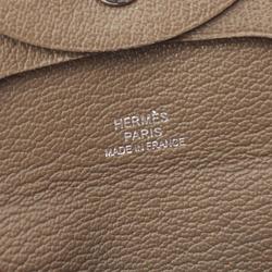 Hermes HERMES Bastia Etoupe Wallet/Coin Case Wallet Chevre Women's Brown