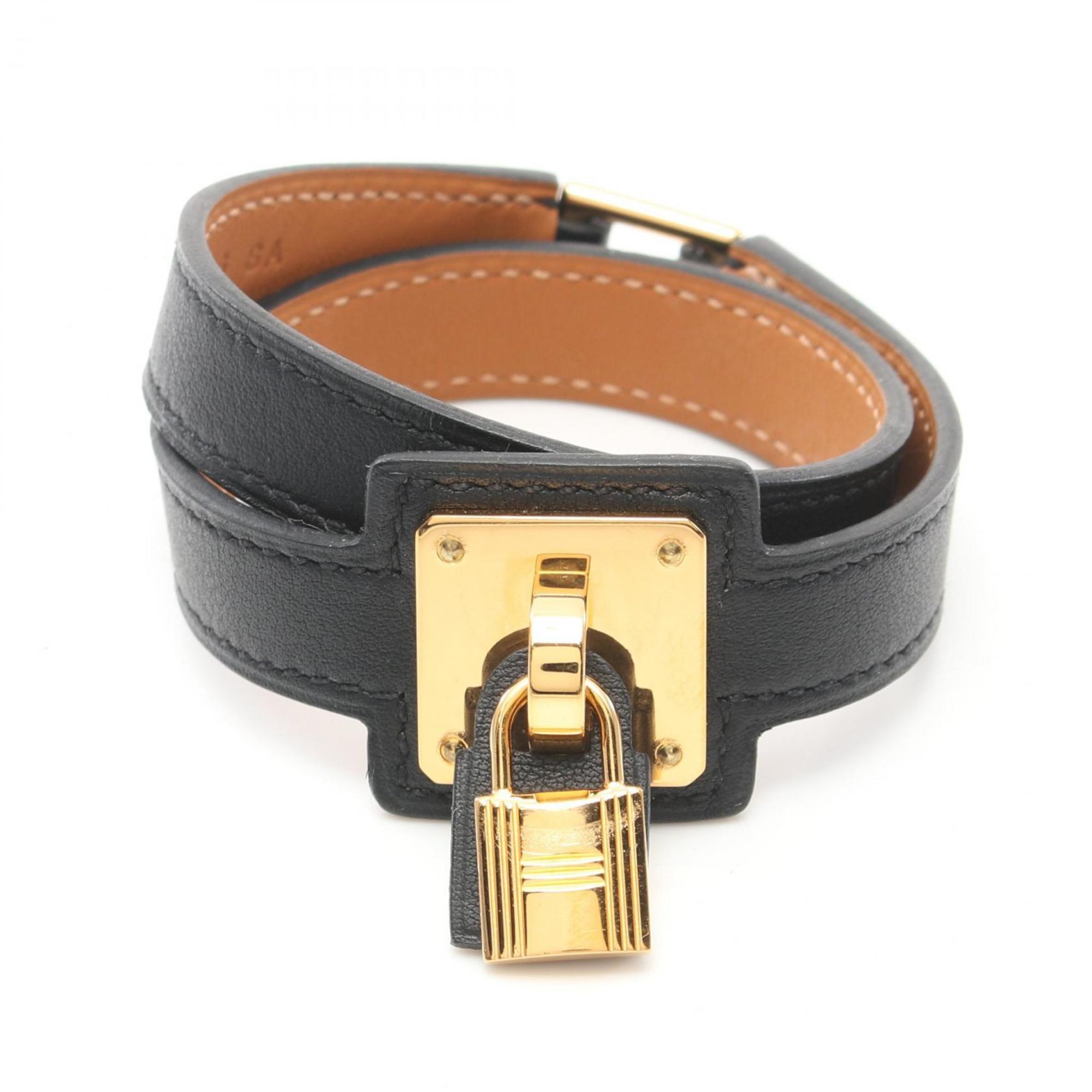 Hermes HERMES Double Tour O'Kelly Bracelet Swift Leather Ladies Black