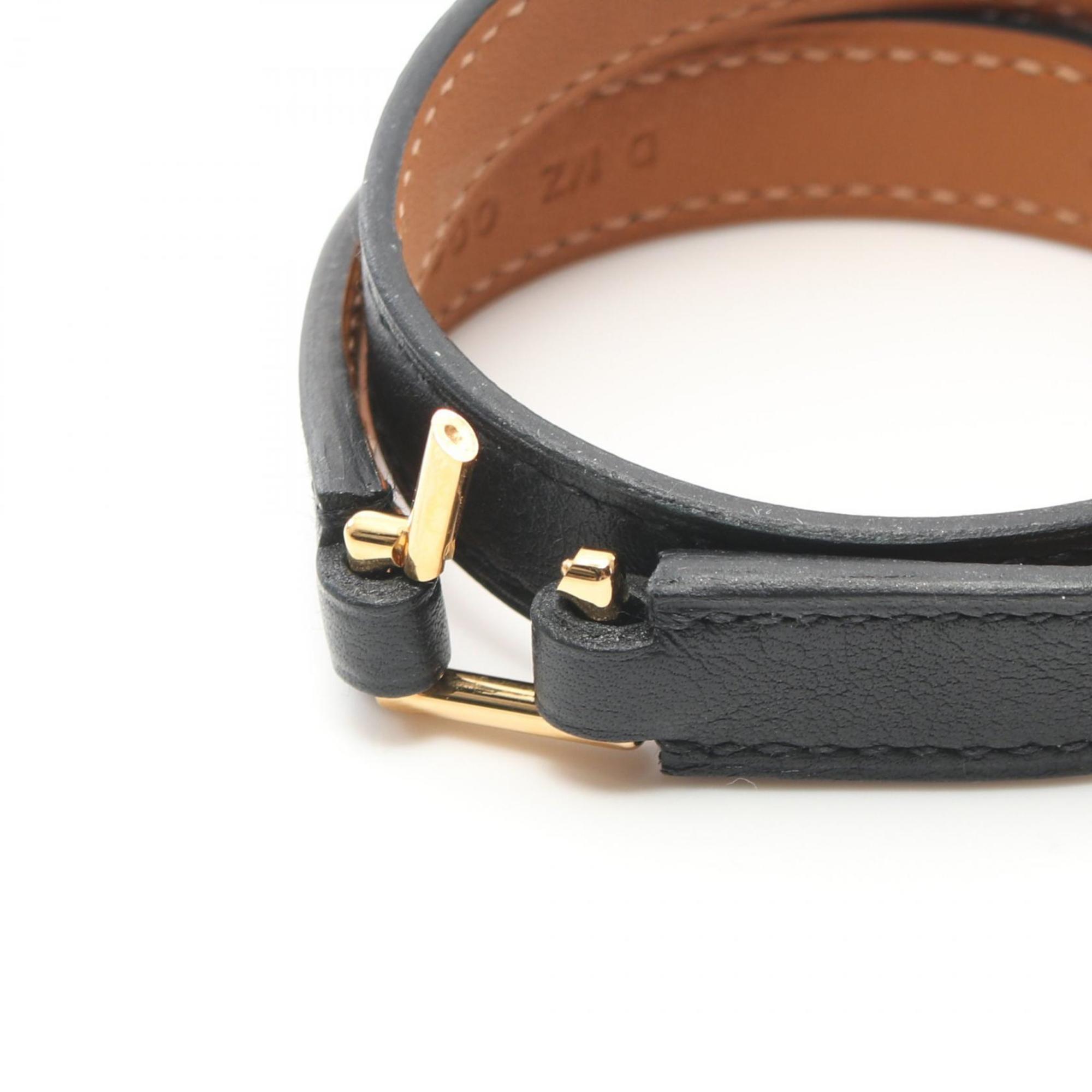 Hermes HERMES Double Tour O'Kelly Bracelet Swift Leather Ladies Black