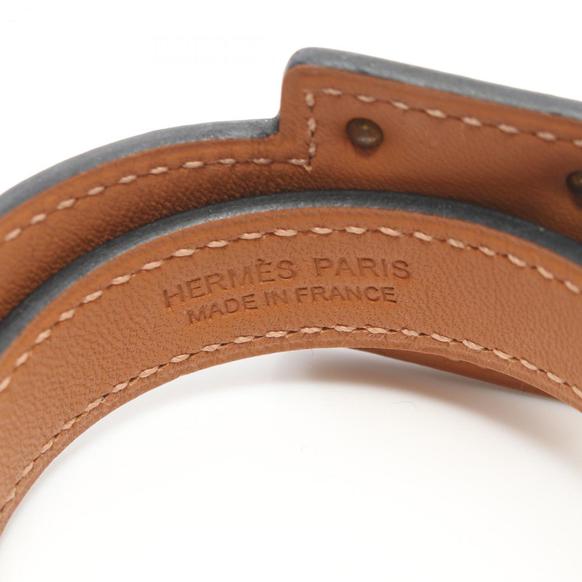 Hermes HERMES Double Tour O'Kelly Bracelet Swift Leather Ladies Black