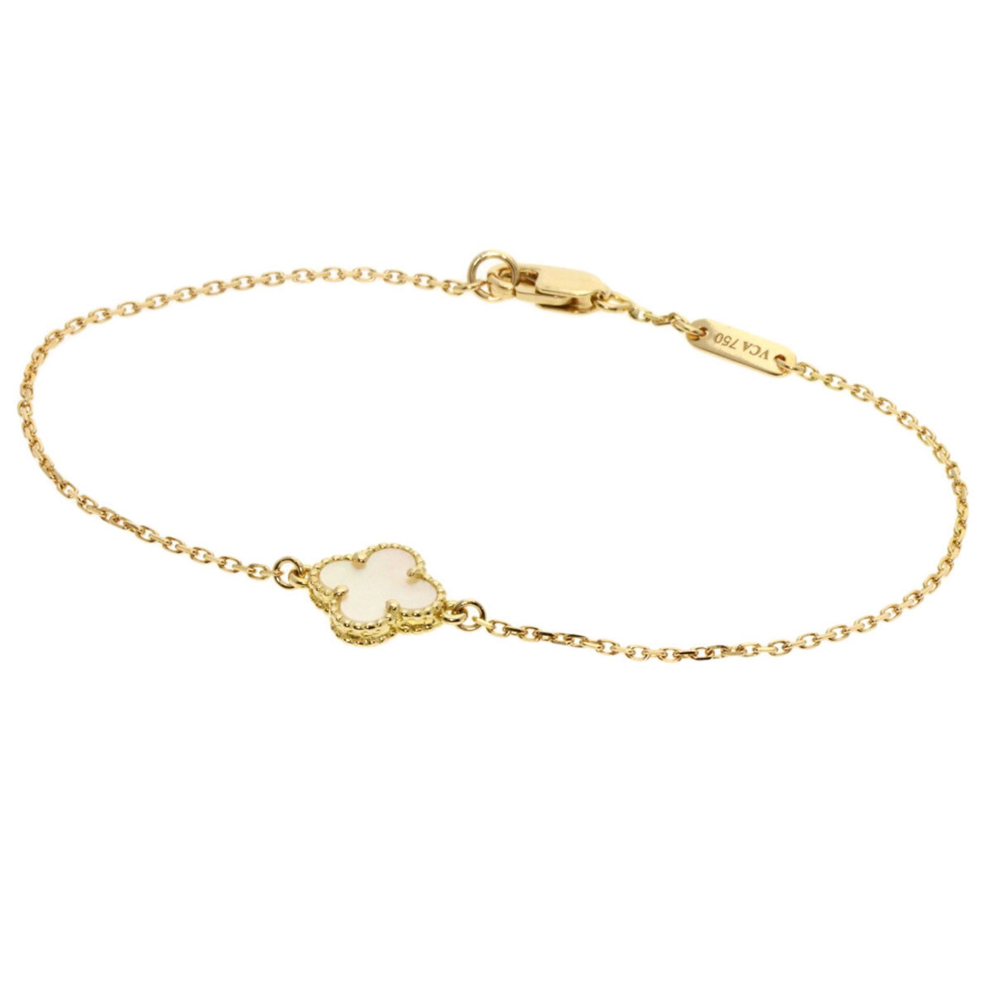 Van Cleef & Arpels Sweet Alhambra Shell Bracelet, 18K Yellow Gold, Women's,