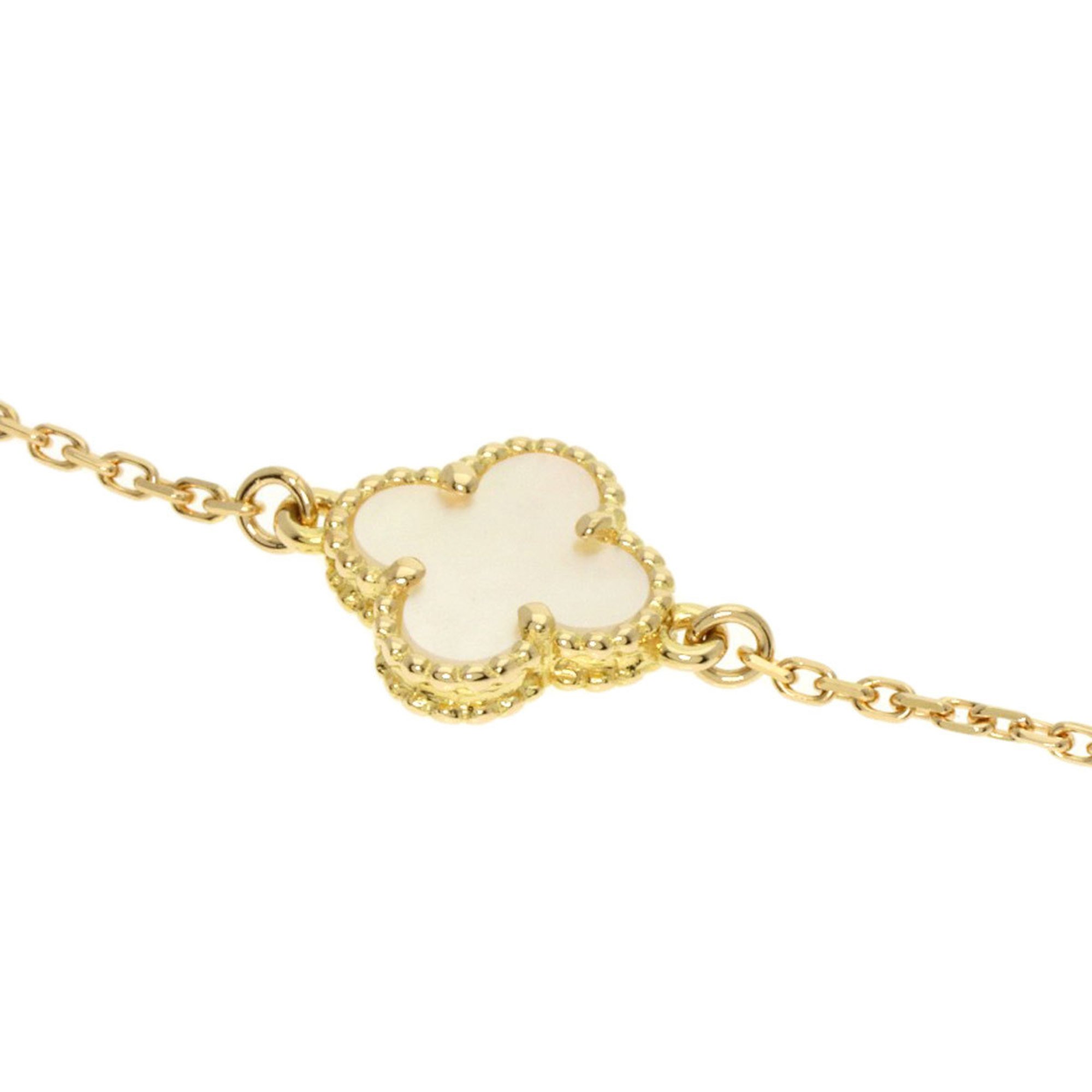 Van Cleef & Arpels Sweet Alhambra Shell Bracelet, 18K Yellow Gold, Women's,