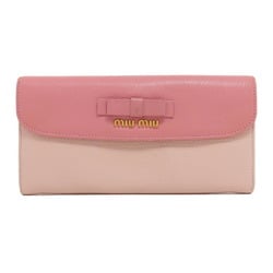 Miu Miu Miu Ribbon Long Wallet Leather Women's MIUMIU