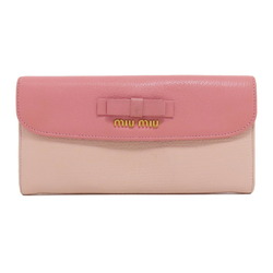 Miu Miu Miu Ribbon Long Wallet Leather Women's MIUMIU