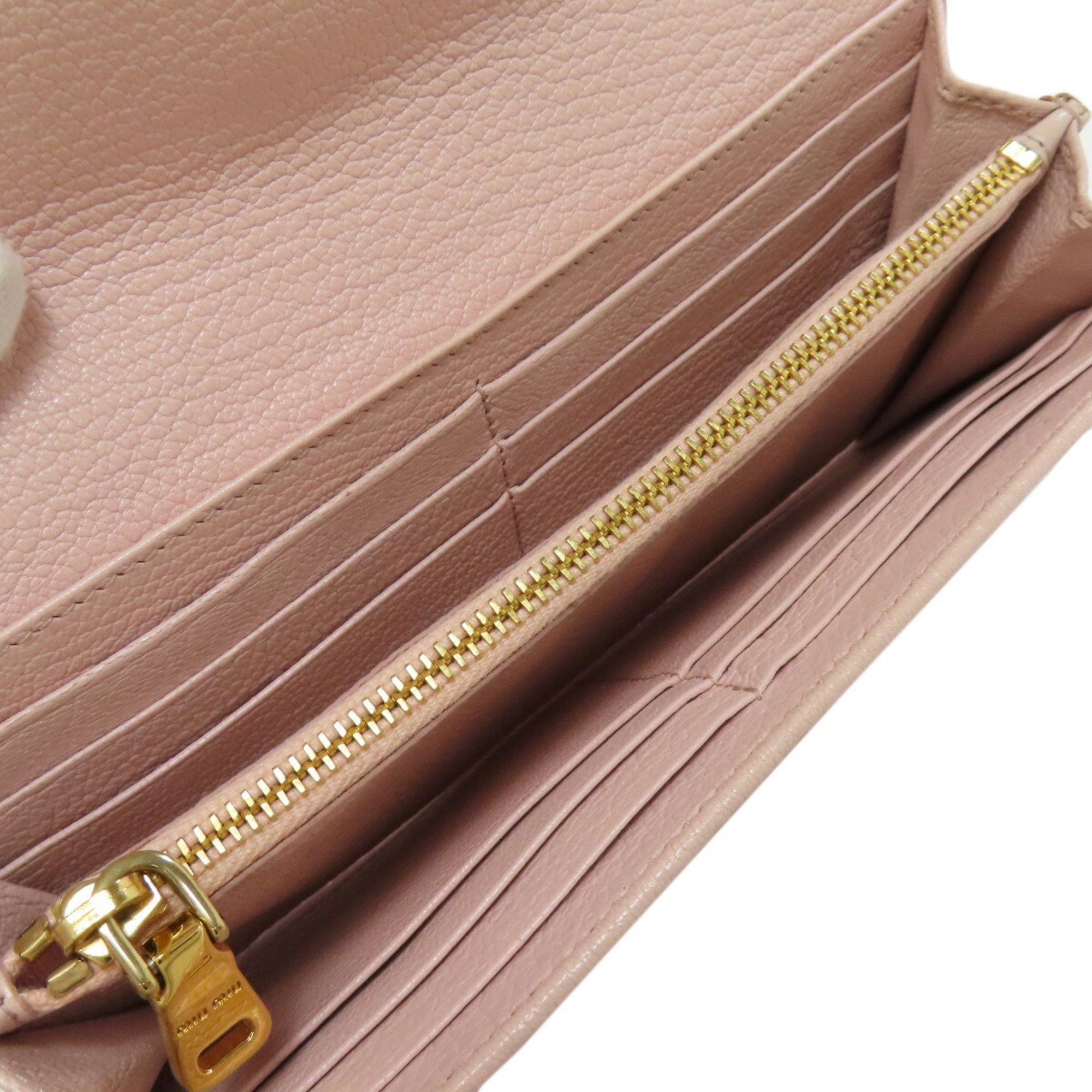 Miu Miu Miu Ribbon Long Wallet Leather Women's MIUMIU