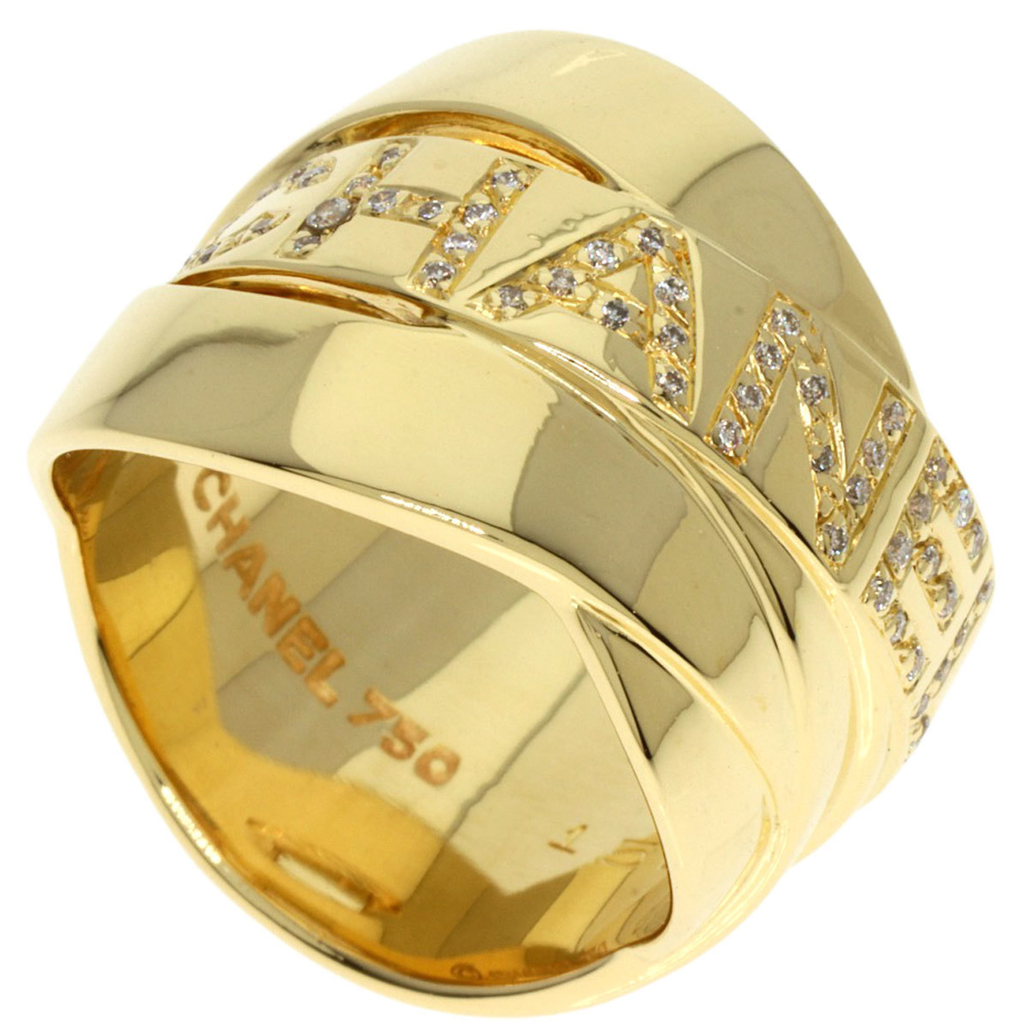 CHANEL Bordic Diamond Ring, 18K Yellow Gold, Women's,