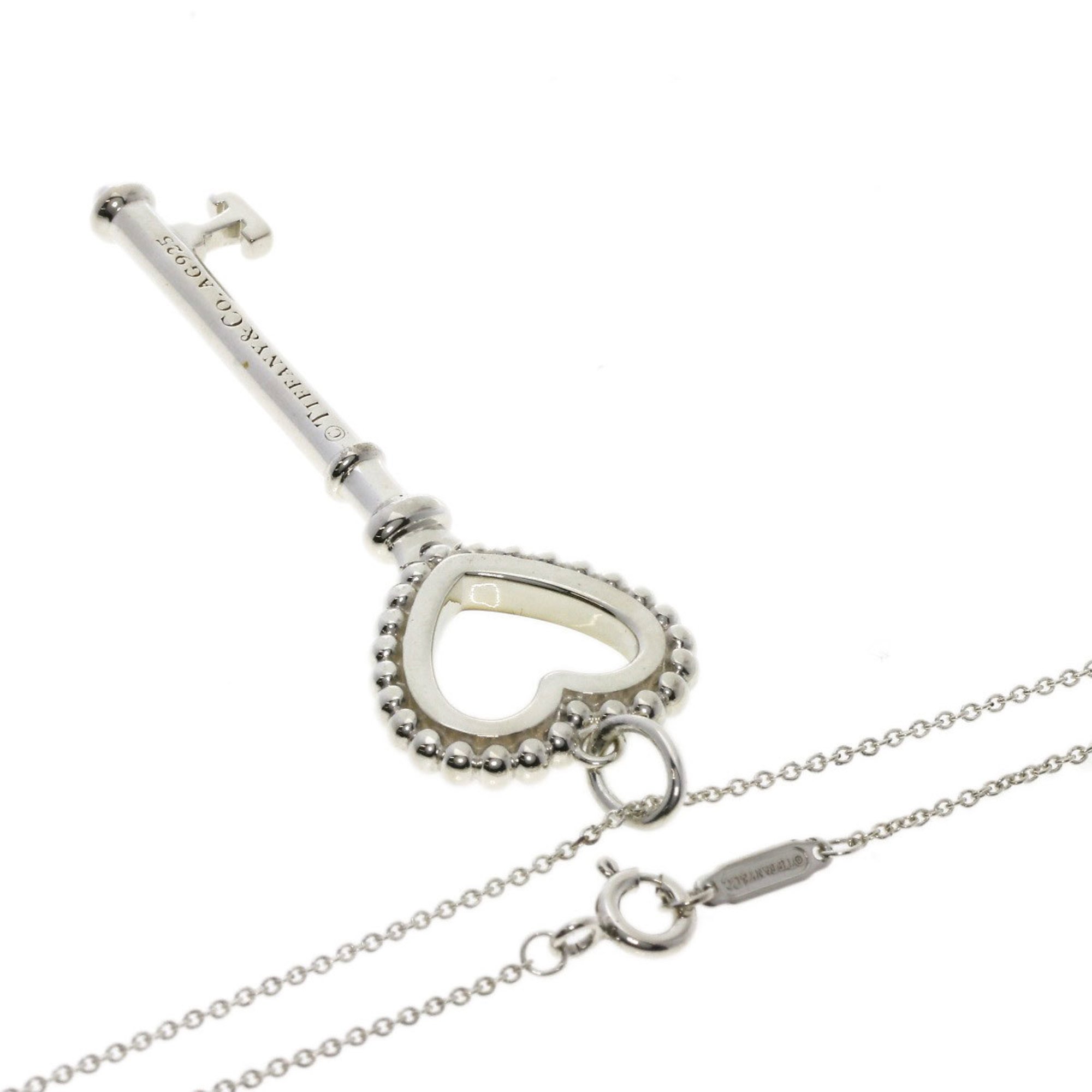 Tiffany Beads Heart Key Necklace Silver Women's TIFFANY&Co.