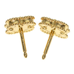 Van Cleef & Arpels Sweet Alhambra Shell Flower Earrings, 18K Yellow Gold, Women's