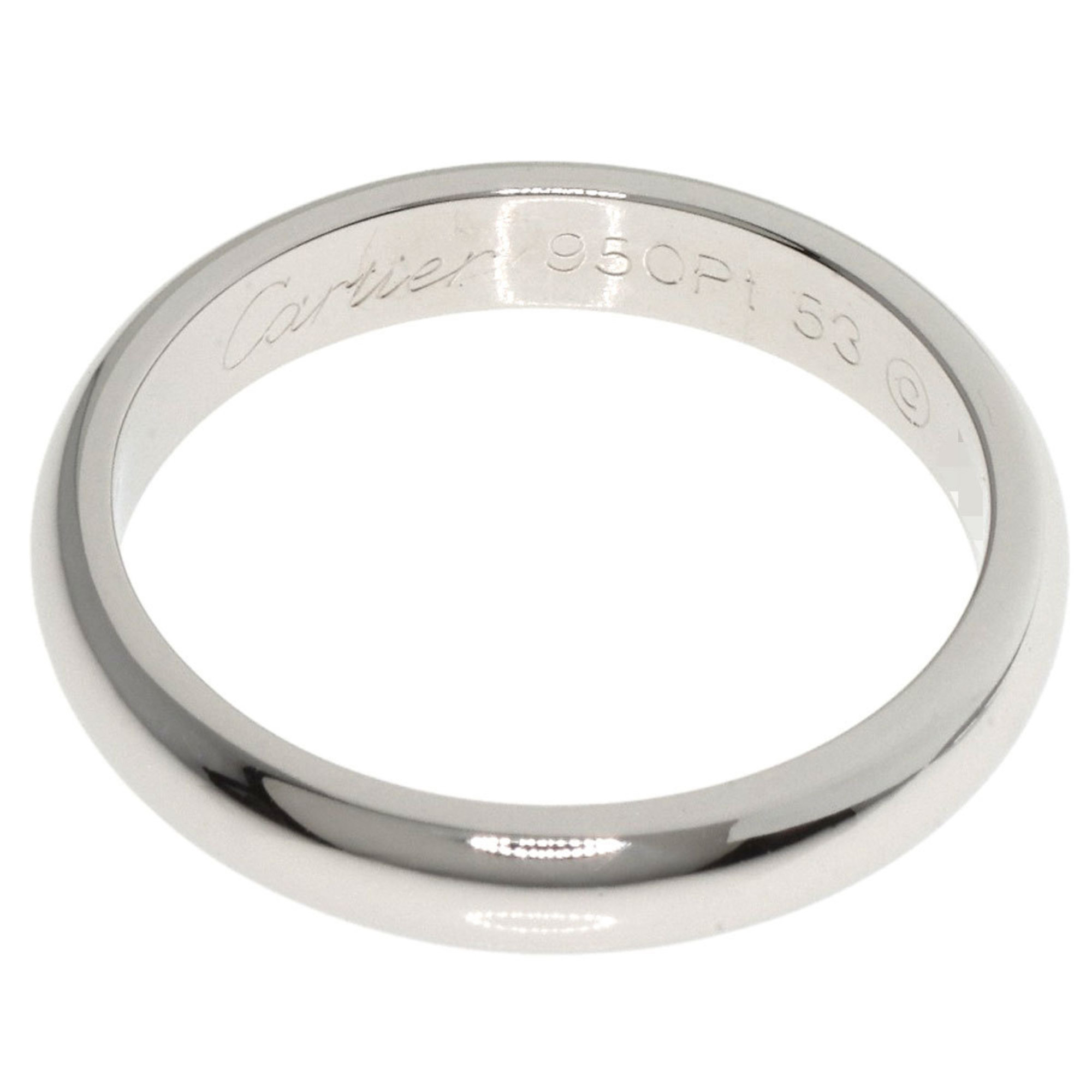 Cartier Classic Wedding Band #53 Ring, Platinum PT950, Women's CARTIER