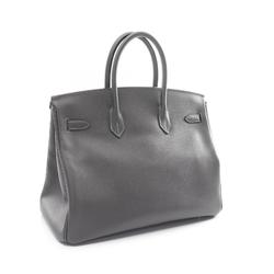 Hermes HERMES Birkin 35 Handbag Bag Epsom Leather Women's Grey