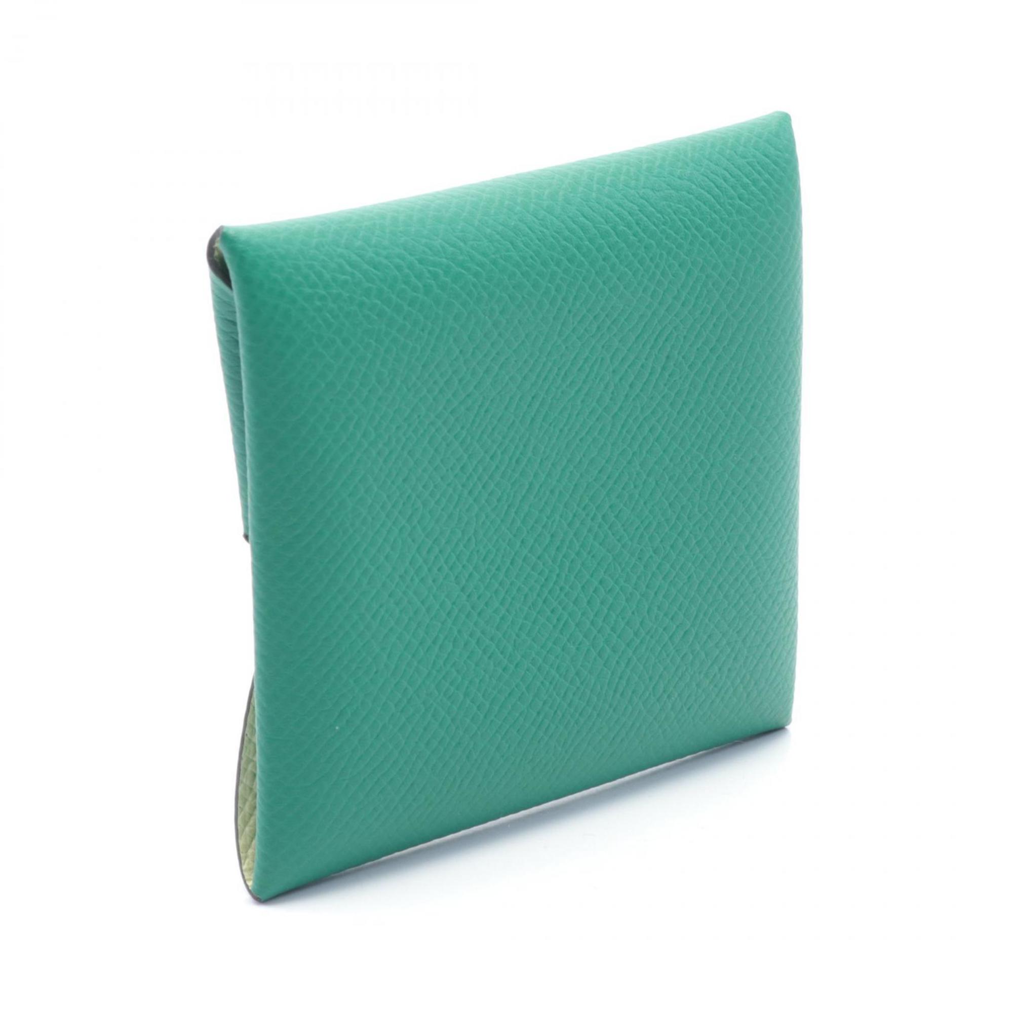 Hermes HERMES Bastia Verso Wallet/Coin Case Wallet Epsom Leather Women's Green