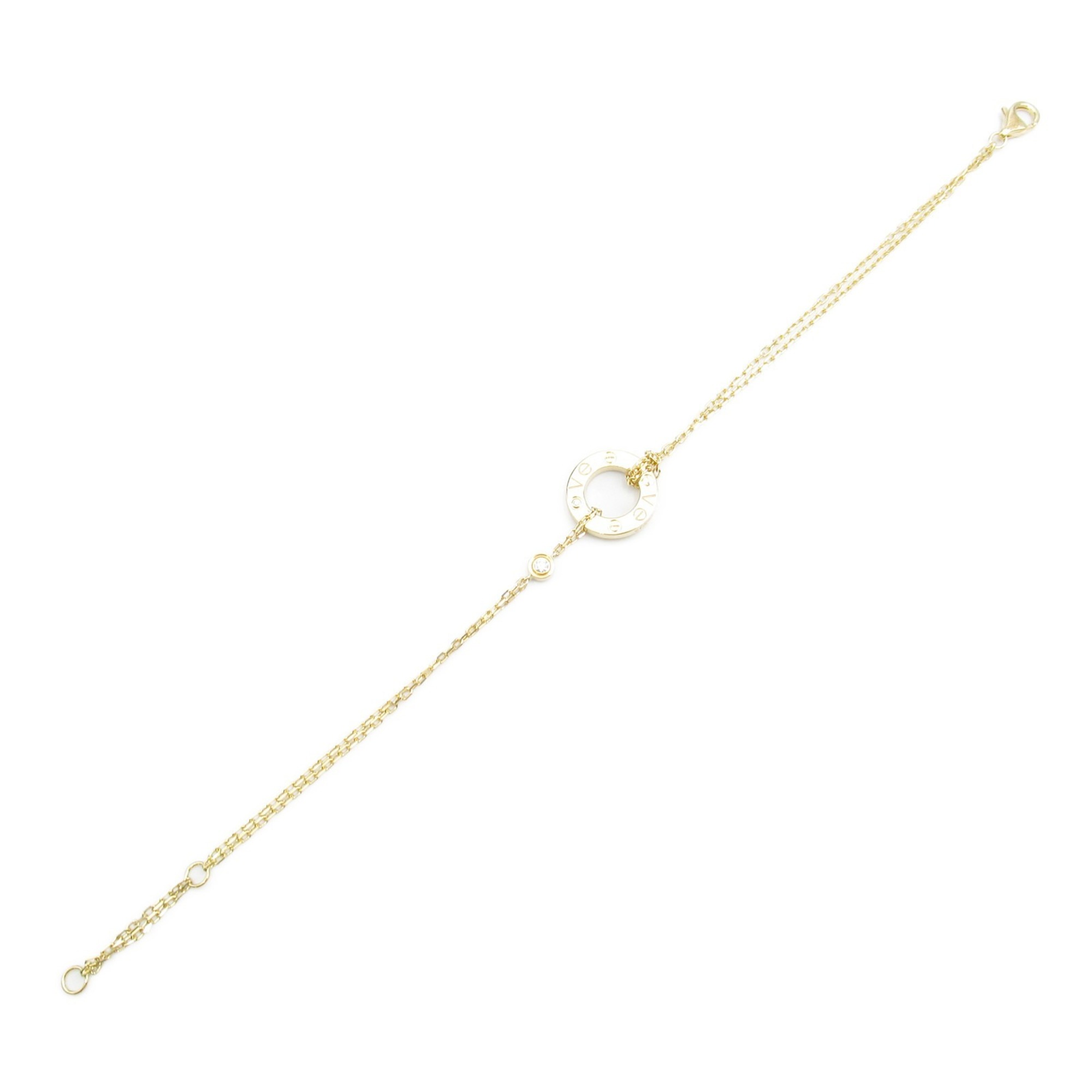 Cartier Love Circle 2P Diamond Bracelet K18 (Yellow Gold) Ladies Clear