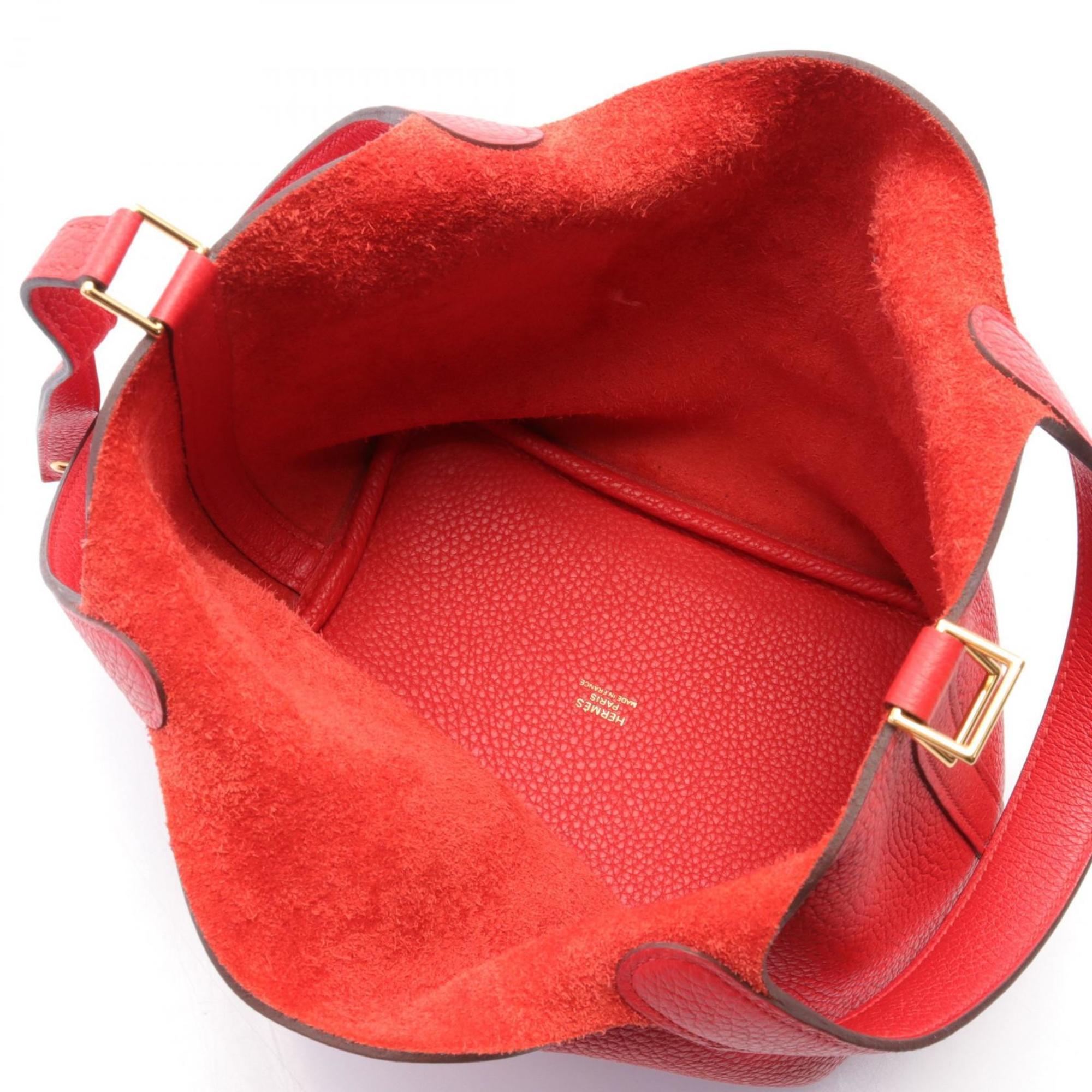 Hermes HERMES Picotin Lock PM Handbag Bag Taurillon Clemence Women's Red