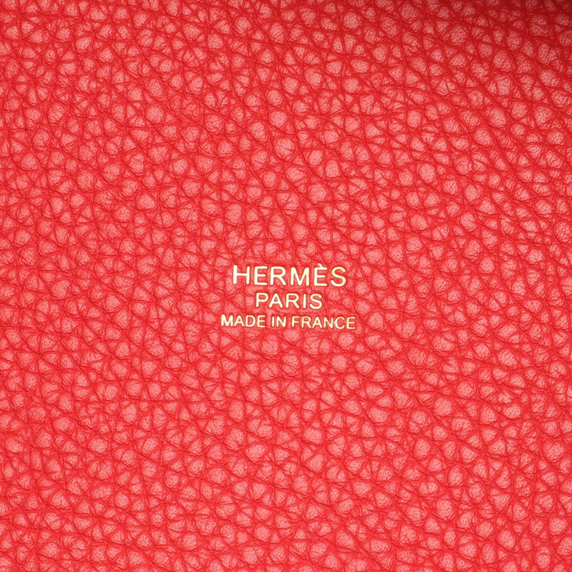 Hermes HERMES Picotin Lock PM Handbag Bag Taurillon Clemence Women's Red