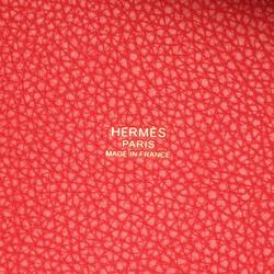 Hermes HERMES Picotin Lock PM Handbag Bag Taurillon Clemence Women's Red