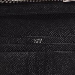 Hermes HERMES Bearn Compact Bi-fold Wallet Epsom Leather Women's Black