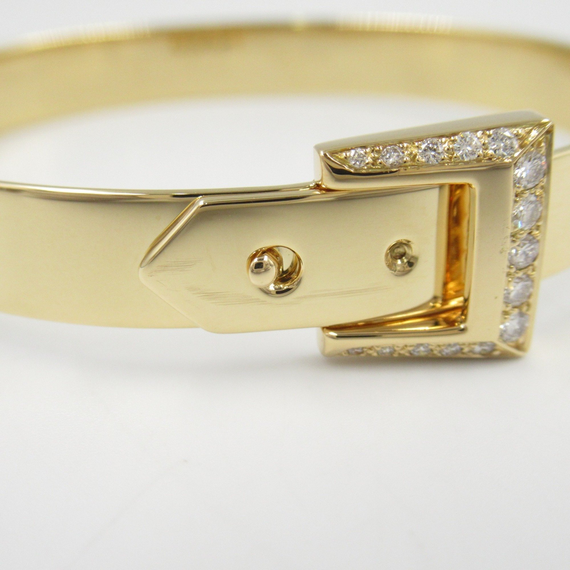 Hermes HERMES Belt Design Bracelet K18 (Yellow Gold) Diamond Women's Clear