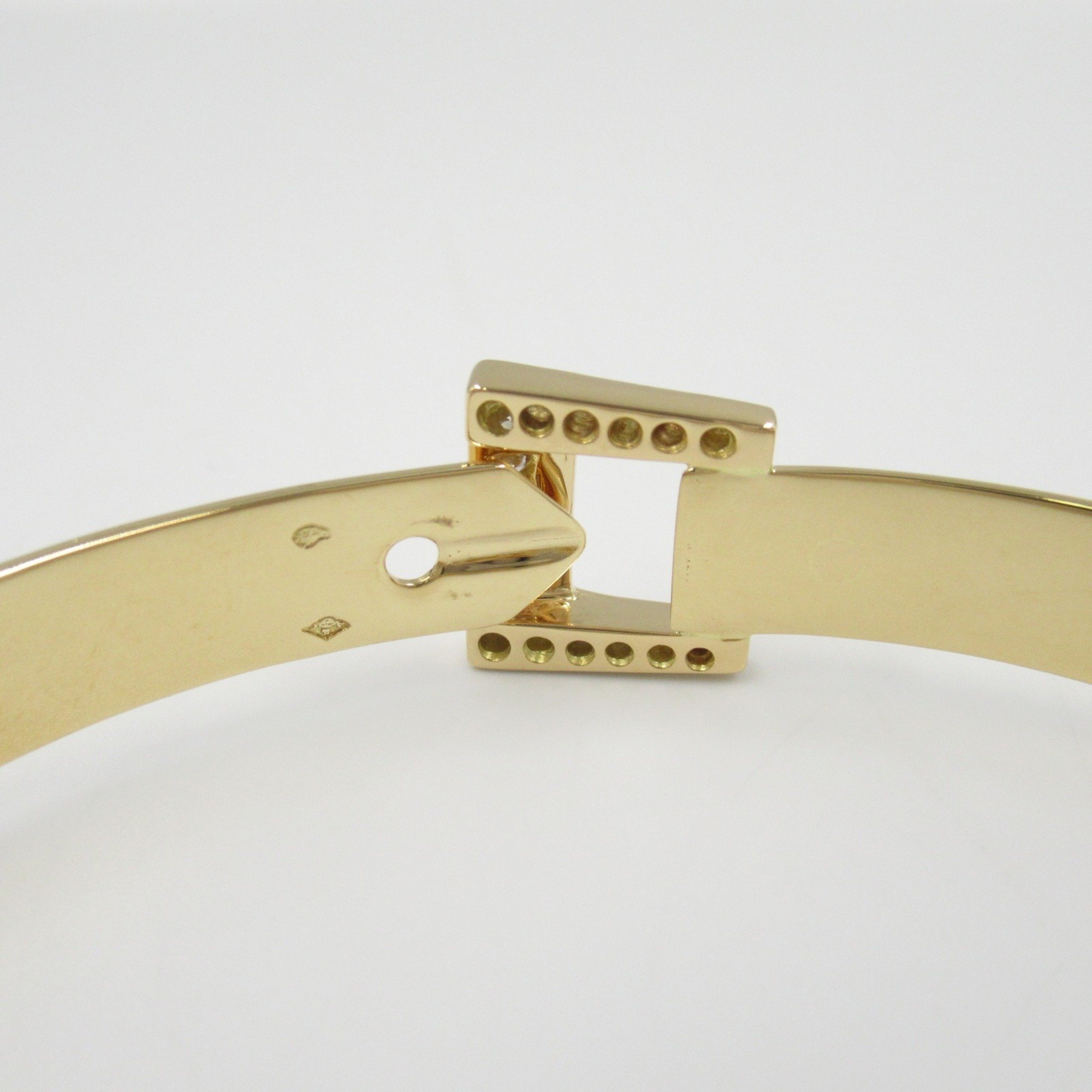 Hermes HERMES Belt Design Bracelet K18 (Yellow Gold) Diamond Women's Clear