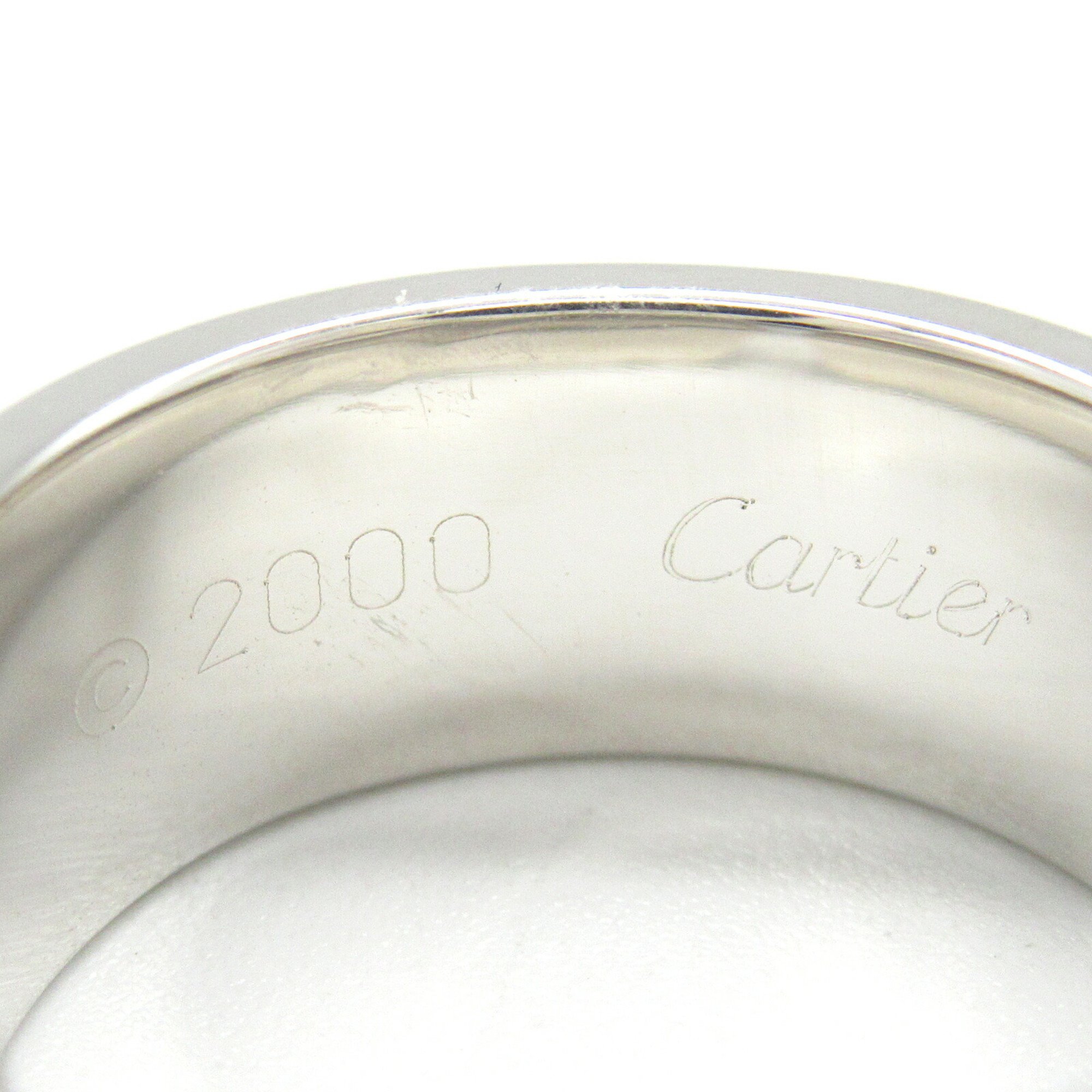 Cartier C2 Ring, K18WG (White Gold), Men's, Women's, Silver