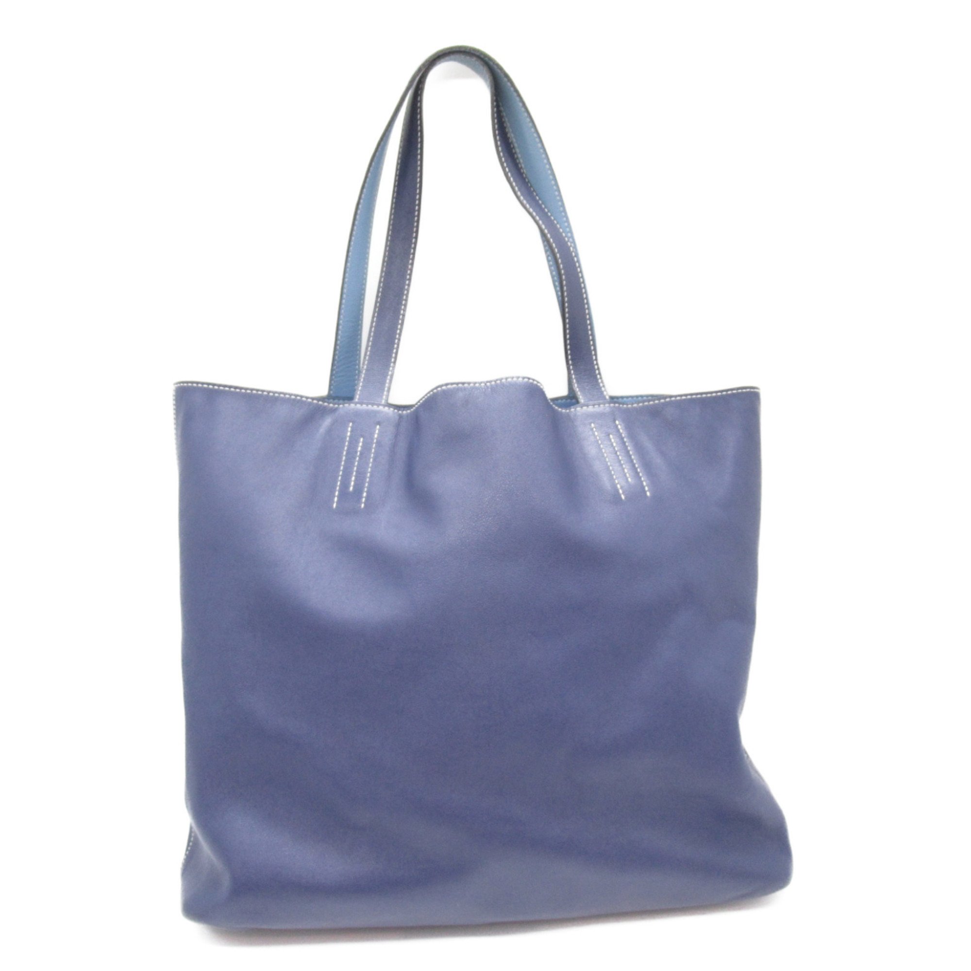 Hermes HERMES Double Sens 36 Blue Saphir Celeste Tote Bag Calfskin (Cowhide) Sikkim Women's