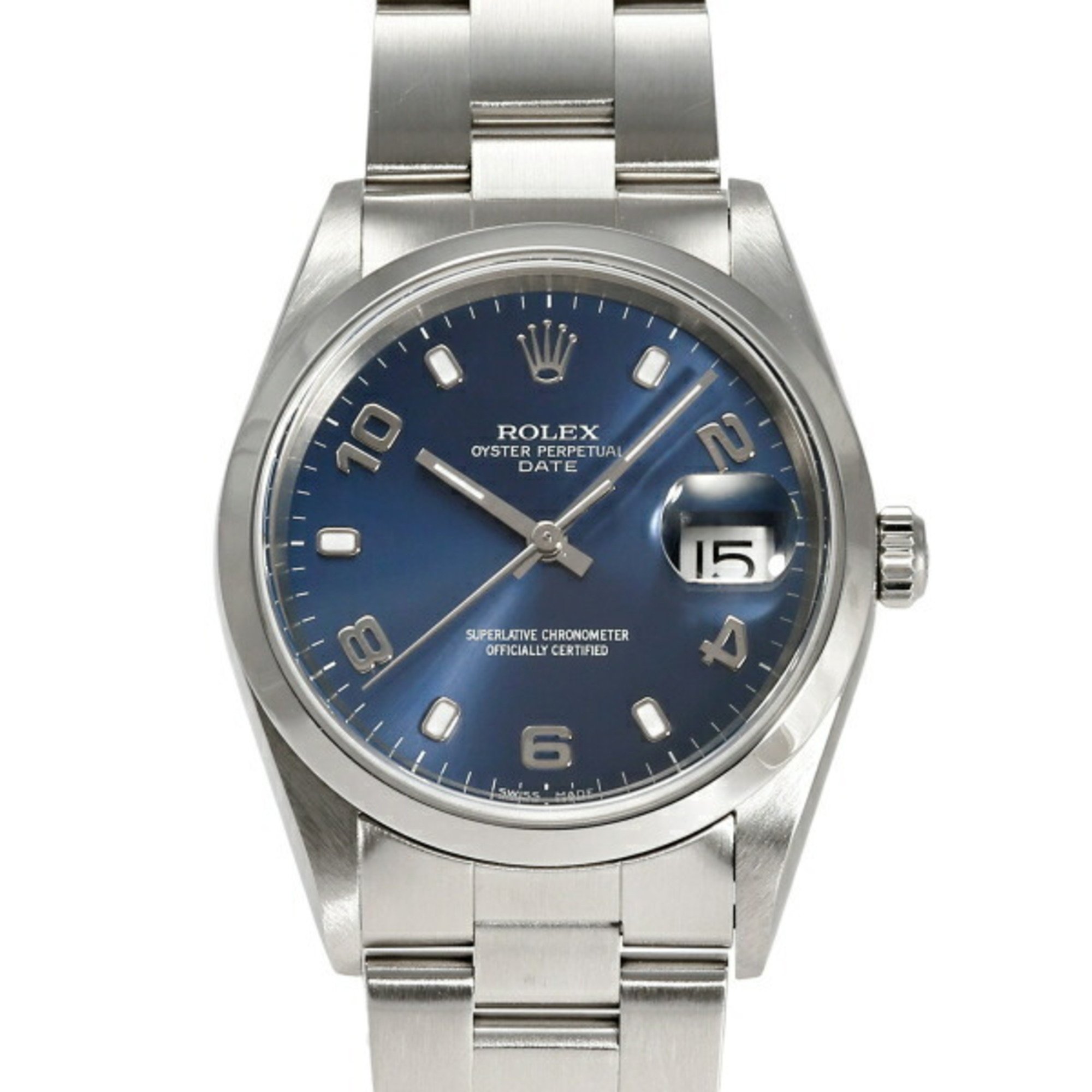 Rolex ROLEX Oyster Perpetual Date 15200 Blue/Arabic Dial Wristwatch for Men and Women