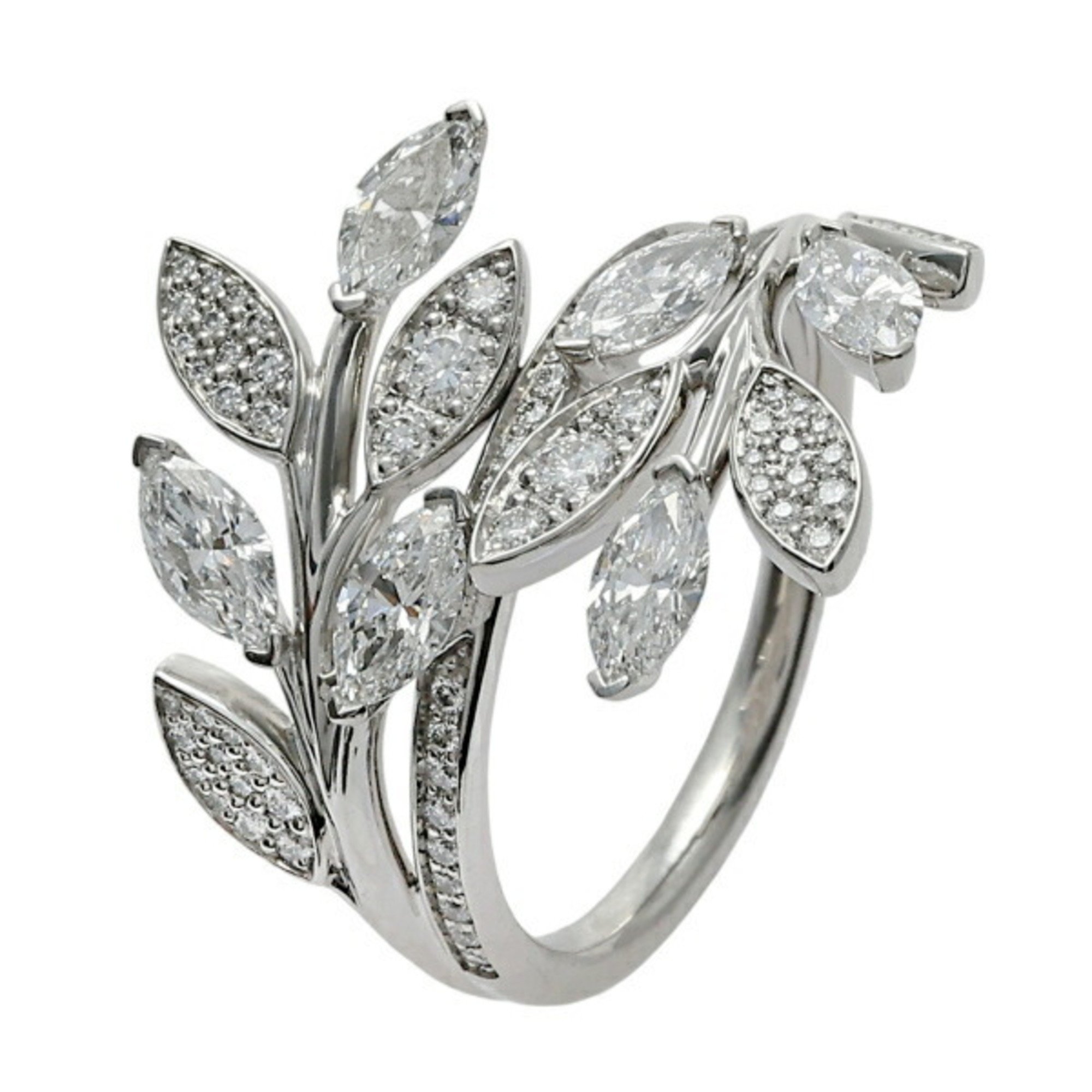 Tiffany Victoria Platinum Diamond Vine Bypass Ring PT950